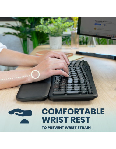 Teclado Inalámbrico Ergonómico Perixx PERIBOARD-636B USB Negro