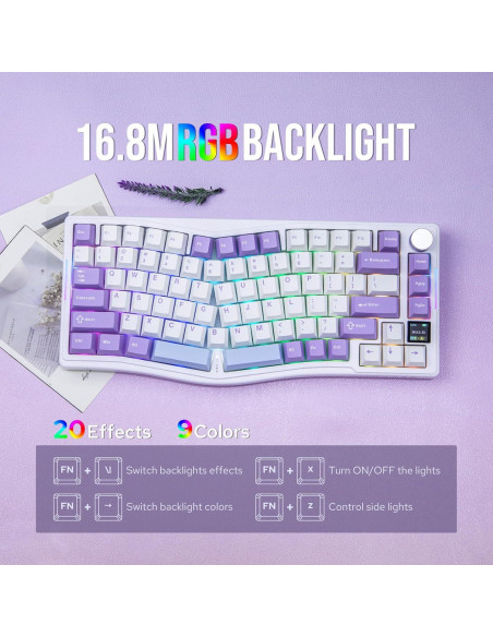 Teclado Gaming Mecánico AJAZZ AKS075 Inalámbrico 75% Blanco Teclado Gaming Mecánico AJAZZ AKS075 Inalámbrico 75% Blanco