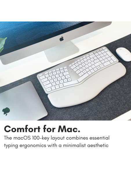 Teclado Ergonómico Bluetooth Macally BTBLERGO2A - Retroiluminado, 100 Teclas, Recargable Teclado Ergonómico Bluetooth Macally BTBLERGO2A - Retroiluminado, 100 Teclas, Recargable