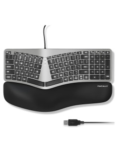 Teclado Ergonómico Macally con Cable y Retroiluminación para Mac
