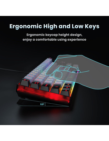 Teclado Gaming GEODMAER GM68 65% Retroiluminado con Cable Teclado Gaming GEODMAER GM68 65% Retroiluminado con Cable
