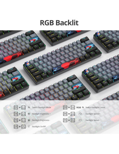 Teclado Mecánico Compacto 60% SbocKeeb RGB 61 Teclas