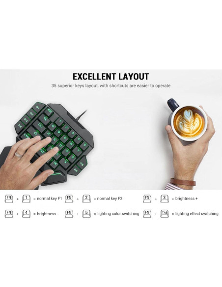 Teclado mecánico RGB Joyzan de 35 teclas para juegos USB Teclado mecánico RGB Joyzan de 35 teclas para juegos USB