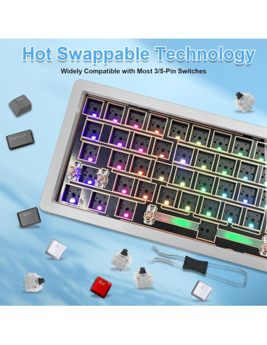 Teclado Mecánico BOYI GMK67 65% RGB Inalámbrico Aluminio