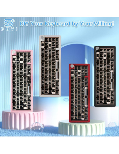 Teclado Mecánico BOYI GMK67 65% RGB Inalámbrico Aluminio