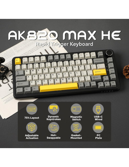Teclado Gaming AJAZZ AK820 MAX HE Magnético RGB 75% Teclado Gaming AJAZZ AK820 MAX HE Magnético RGB 75%