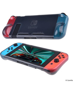 Kit de Protección CamKix para Nintendo Switch - Funda TPU Negra, Protector de Pantalla y 6 Tapas de Joystick 2