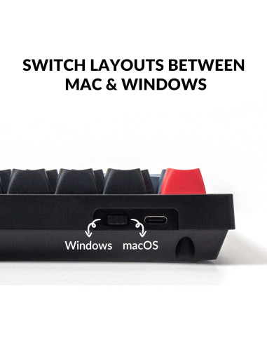 Teclado Mecánico Keychron V1 75% QMK/VIA Marrón Intercambiable