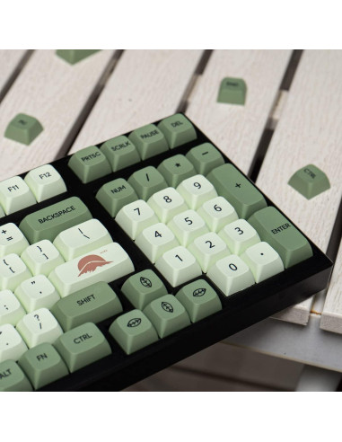 Juego de Teclas PBT Matcha Verde 124 Teclas XDA Mintcaps