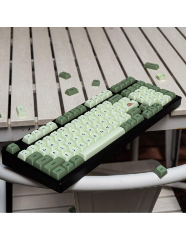 Juego de Teclas PBT Matcha Verde 124 Teclas XDA Mintcaps