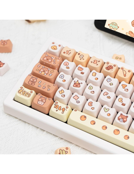 Conjunto de Teclas PBT Kawaii 134 Teclas COOMICKEY para Teclados Mecánicos Conjunto de Teclas PBT Kawaii 134 Teclas COOMICKEY para Teclados Mecánicos