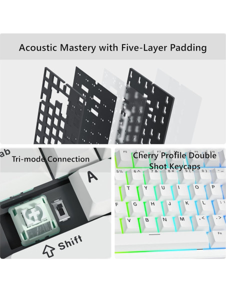 Teclado mecánico inalámbrico Womier SK75 RGB 75% POM Teclado mecánico inalámbrico Womier SK75 RGB 75% POM