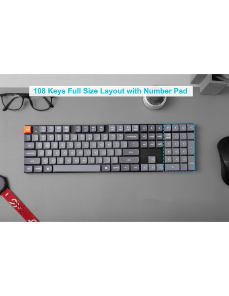 Teclado Mecánico Inalámbrico Keychron K5 Max, Retroiluminado Teclado Mecánico Inalámbrico Keychron K5 Max, Retroiluminado