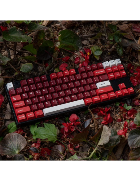 Set de Teclas PBT Mintcaps 173 Teclas Cherry Rojo para Teclados Mecánicos Set de Teclas PBT Mintcaps 173 Teclas Cherry Rojo para Teclados Mecánicos
