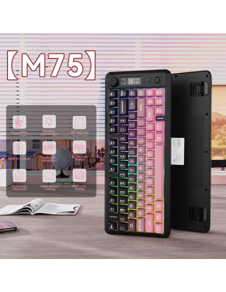 Teclado Inalámbrico ZIYOU LANG M75 RGB Compacto 82 Teclas Teclado Inalámbrico ZIYOU LANG M75 RGB Compacto 82 Teclas