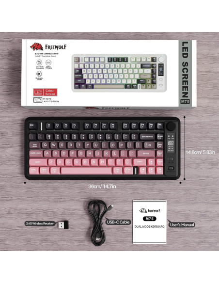 Teclado Inalámbrico ZIYOU LANG M75 RGB Compacto 82 Teclas Teclado Inalámbrico ZIYOU LANG M75 RGB Compacto 82 Teclas