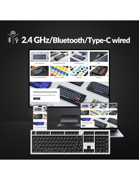Teclado Mecánico Inalámbrico Keychron Q6 Max Barebone RGB - Blanco Teclado Mecánico Inalámbrico Keychron Q6 Max Barebone RGB - Blanco