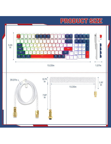 Teclado Mecánico Inalámbrico ATTACK SHARK K98 RGB 100 Teclas