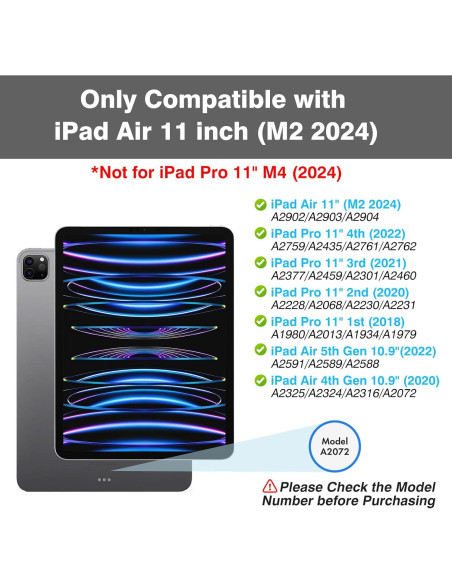 Funda con Teclado Inalámbrico OYEEICE para iPad Air 11" M2/5/4/Pro 11" - Negro Funda con Teclado Inalámbrico OYEEICE para iPad Air 11" M2/5/4/Pro 11" - Negro