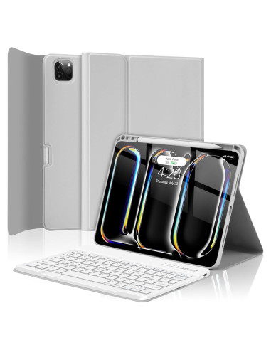 Funda de Teclado TQQ para iPad Pro 11" M4 2024 - Gris