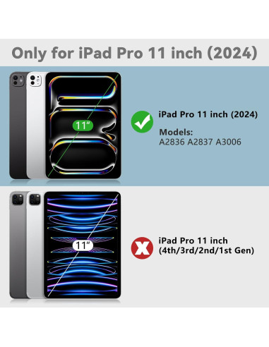 Funda de Teclado TQQ para iPad Pro 11" M4 2024 - Gris
