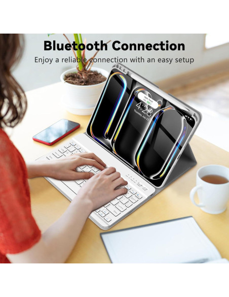Funda de Teclado TQQ para iPad Pro 11" M4 2024 - Gris Funda de Teclado TQQ para iPad Pro 11" M4 2024 - Gris