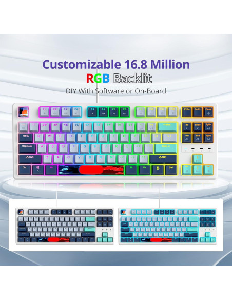 Teclado Mecánico TKL SbocKeeb RGB 87 Teclas Interruptores Rojos Teclado Mecánico TKL SbocKeeb RGB 87 Teclas Interruptores Rojos