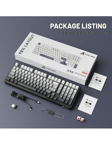 Teclado Mecánico Inalámbrico ATTACK SHARK X98 RGB 1.22kg
