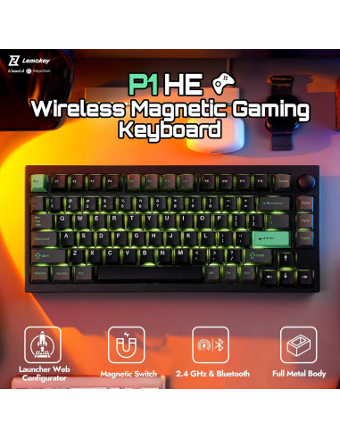 Teclado Mecánico Inalámbrico Lemokey P1 HE 75% Negro