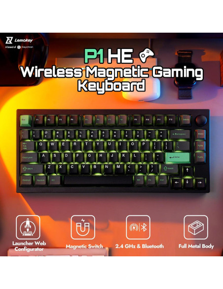 Teclado Mecánico Inalámbrico Lemokey P1 HE 75% Negro Teclado Mecánico Inalámbrico Lemokey P1 HE 75% Negro