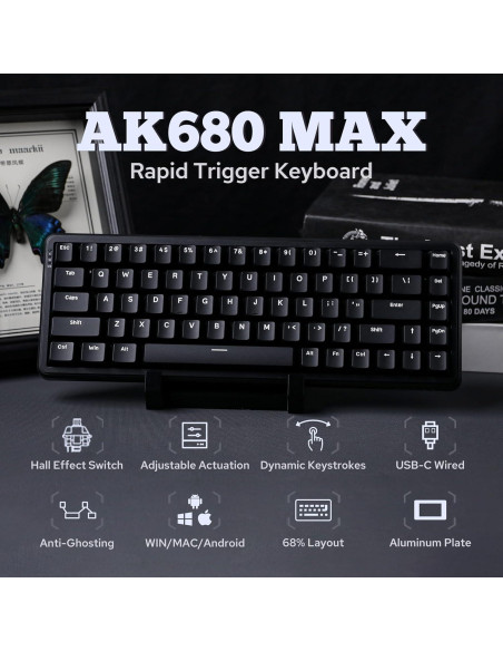 Teclado Gaming Mecánico AJAZZ AK680 MAX RGB 8K Negro Teclado Gaming Mecánico AJAZZ AK680 MAX RGB 8K Negro
