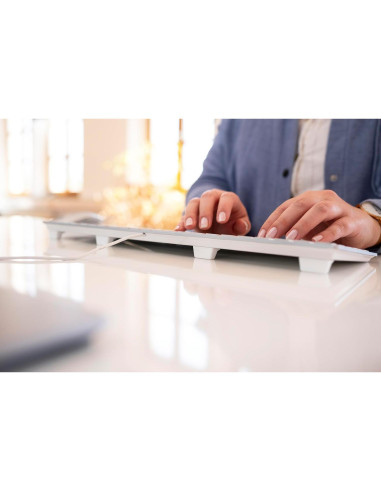 Teclado Cherry KC 6000 Slim USB QWERTY Plata Conectado