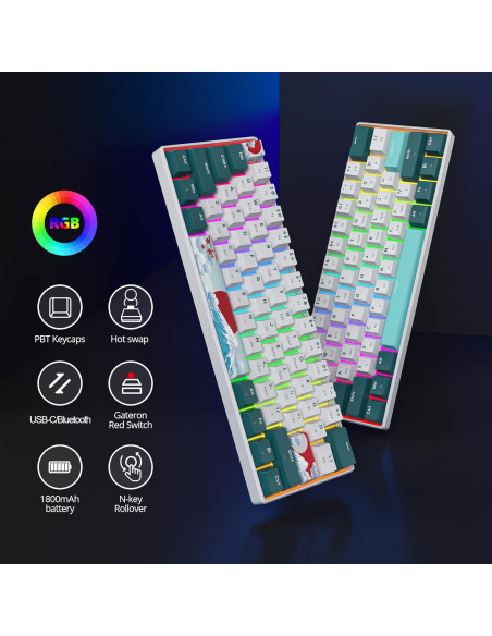 Teclado Mecánico Inalámbrico Fogruaden 60% RGB USB-C Teclado Mecánico Inalámbrico Fogruaden 60% RGB USB-C