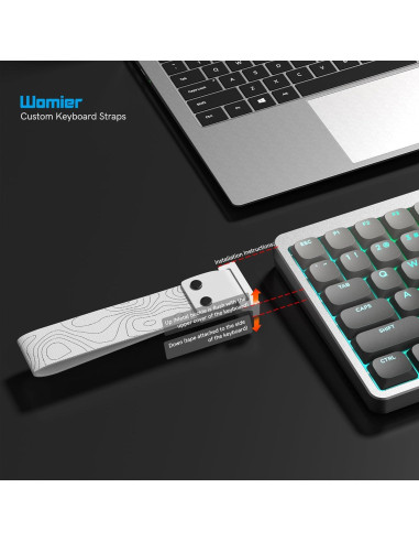 Correa Personalizada para Teclado Womier Blanco-T 15cm