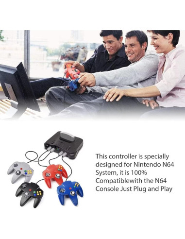 Paquete 2 Controladores de Videojuego USonline911 para N64