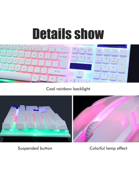 Combo Teclado y Ratón Gaming LED Sanpyl Negro 104 Teclas Combo Teclado y Ratón Gaming LED Sanpyl Negro 104 Teclas