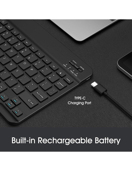Teclado Inalámbrico Bluetooth FINTIE 10 Pulgadas Negro Teclado Inalámbrico Bluetooth FINTIE 10 Pulgadas Negro