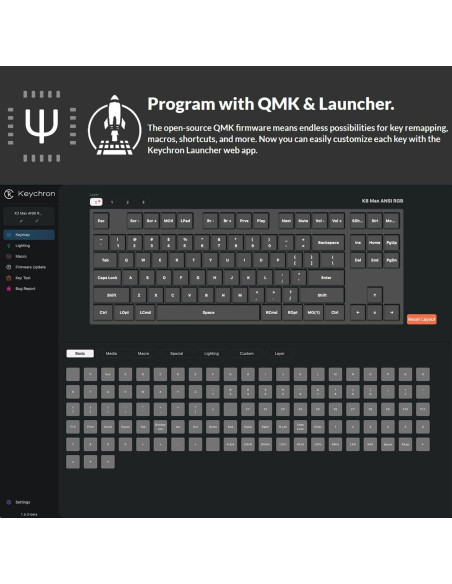 Teclado Mecánico Inalámbrico Keychron K8 Max 80% RGB Teclado Mecánico Inalámbrico Keychron K8 Max 80% RGB