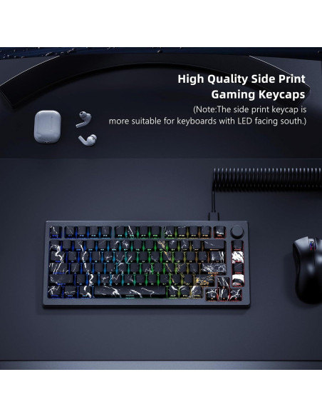Teclas PBT Womier 136 Teclas Brillantes Negro Azul Teclas PBT Womier 136 Teclas Brillantes Negro Azul