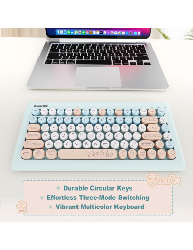 Teclado Bluetooth Retro SADES K02 para Mac y PC 84 Teclas