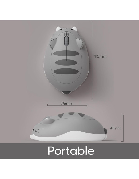 Ratón Inalámbrico para Juegos Akko Gato Gris Mimo 1200 DPI Ratón Inalámbrico para Juegos Akko Gato Gris Mimo 1200 DPI