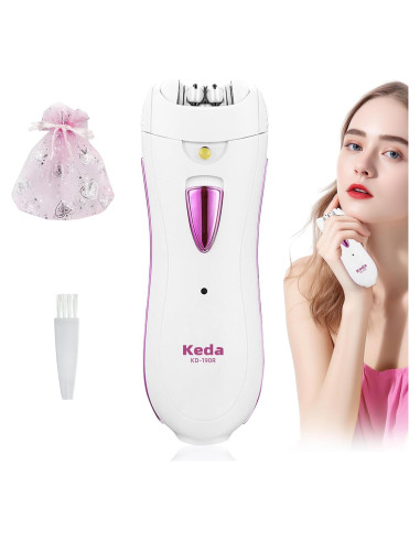 Epilador Facial FabMay Recargable Rosa LED Suave