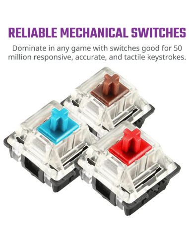 Teclado Mecánico Cooler Master CK352 RGB, Interruptores Táctiles