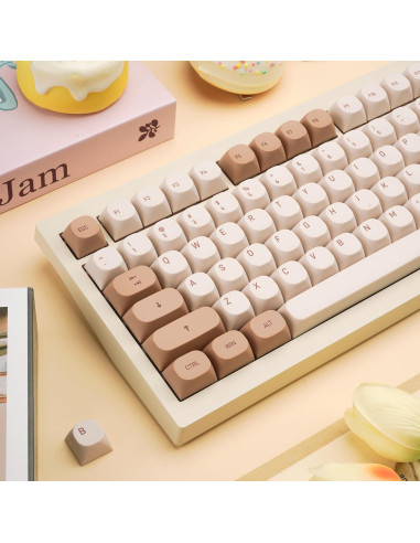 Teclas PBT Retro Minimalistas TIMSEKER 119 Teclas Marrón