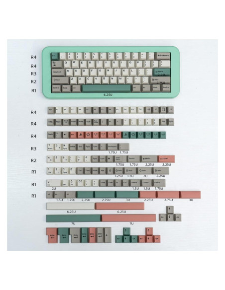 Juego de Teclas Mintcaps 9009 Gris Beige 192 Teclas Cherry Juego de Teclas Mintcaps 9009 Gris Beige 192 Teclas Cherry