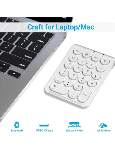Teclado Numérico Bluetooth iClever KP08 Ultra Delgado USB-C