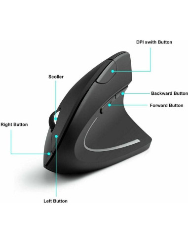 Ratón Vertical Ergonómico Inalámbrico Okian 2.4GHz DPI 800/1600