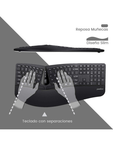 Teclado Ergonómico Inalámbrico Perixx PERIDUO-605 y Ratón Vertical