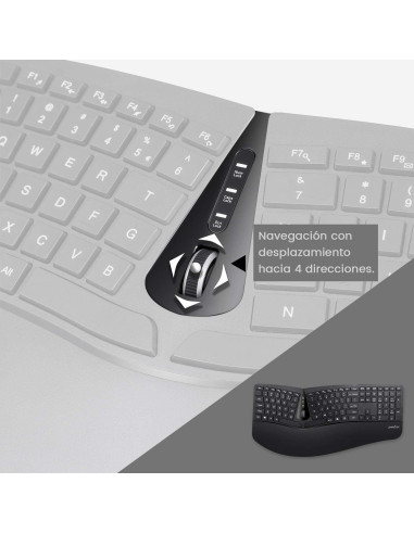 Teclado Ergonómico Inalámbrico Perixx PERIDUO-605 y Ratón Vertical