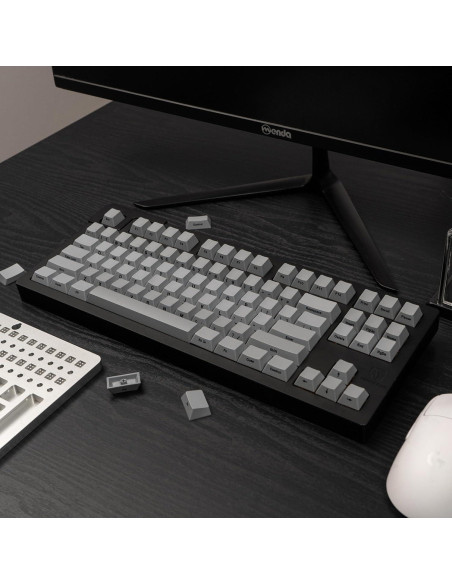 Juego de Teclas Grises PBT Mintcaps 107 Teclas para Mecánicos Juego de Teclas Grises PBT Mintcaps 107 Teclas para Mecánicos